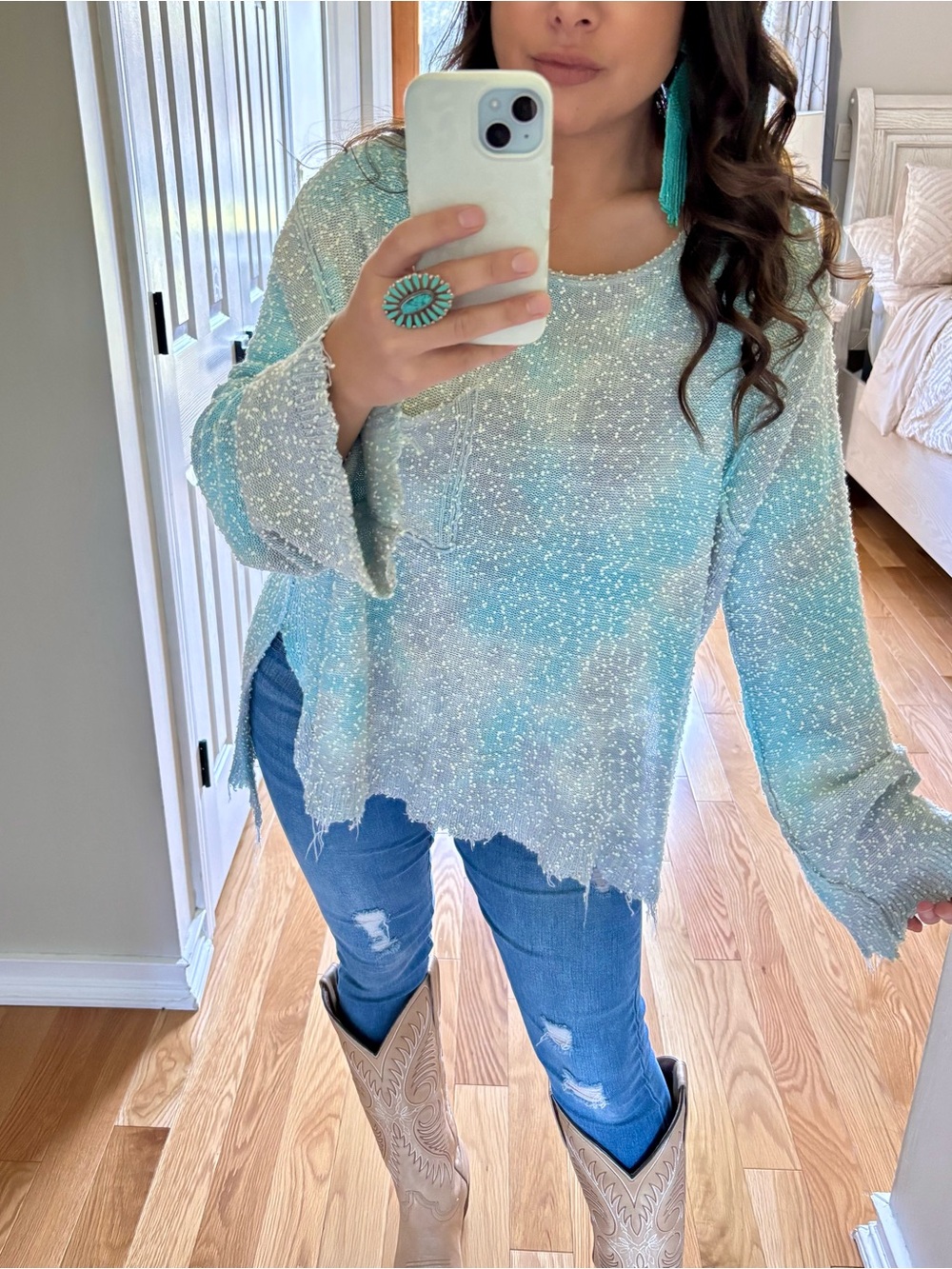 Vintage Havana oversized raw hem sweater